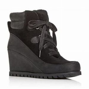 Ugg Valory Leather & Suede Wedge Ankle Boot Bootie 8.5